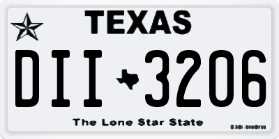 TX license plate DII3206