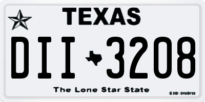 TX license plate DII3208