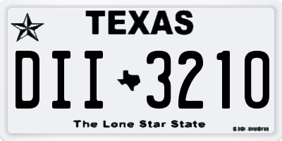 TX license plate DII3210