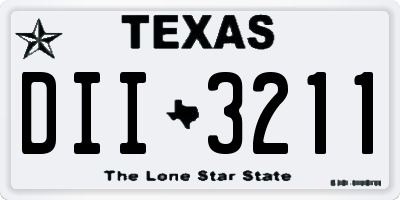 TX license plate DII3211
