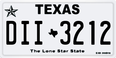 TX license plate DII3212