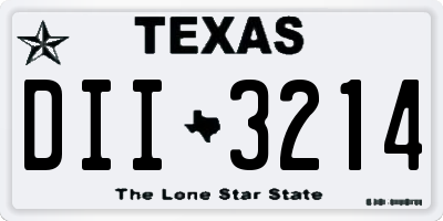 TX license plate DII3214