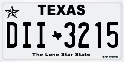 TX license plate DII3215