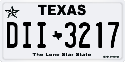 TX license plate DII3217