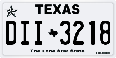 TX license plate DII3218