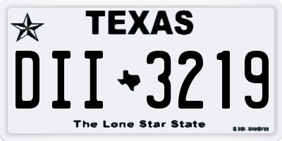 TX license plate DII3219