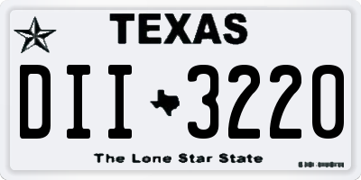 TX license plate DII3220