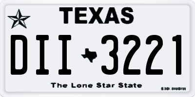 TX license plate DII3221
