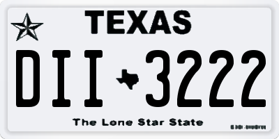 TX license plate DII3222