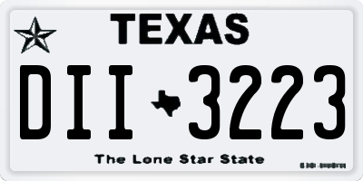 TX license plate DII3223