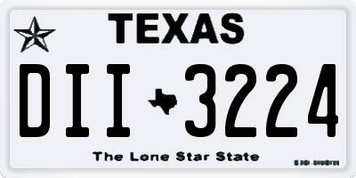 TX license plate DII3224
