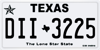 TX license plate DII3225