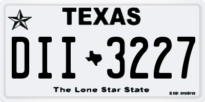TX license plate DII3227