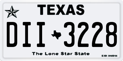 TX license plate DII3228