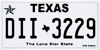 TX license plate DII3229