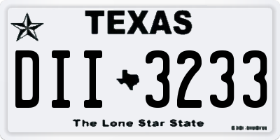 TX license plate DII3233