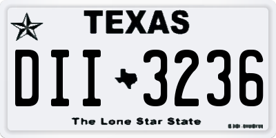 TX license plate DII3236