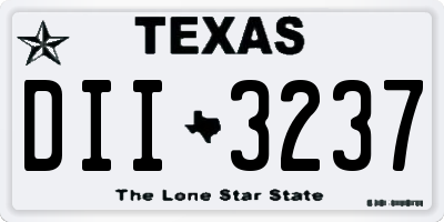 TX license plate DII3237