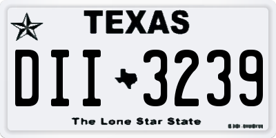 TX license plate DII3239