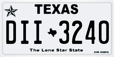 TX license plate DII3240