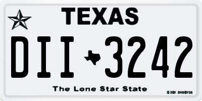 TX license plate DII3242