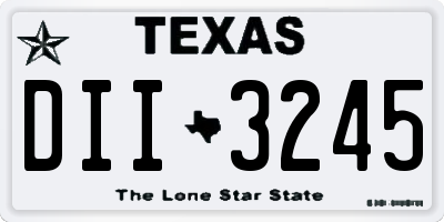 TX license plate DII3245