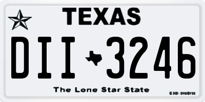 TX license plate DII3246