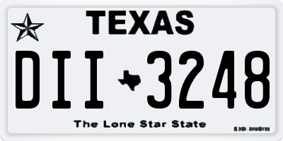 TX license plate DII3248