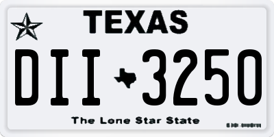 TX license plate DII3250