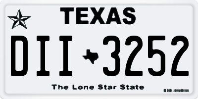 TX license plate DII3252
