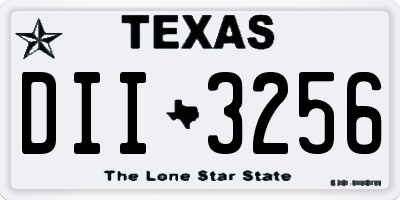 TX license plate DII3256