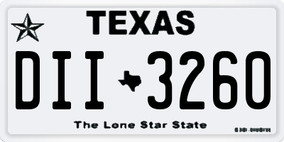 TX license plate DII3260