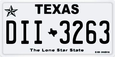 TX license plate DII3263