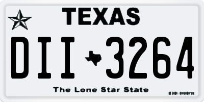 TX license plate DII3264