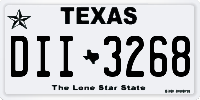 TX license plate DII3268