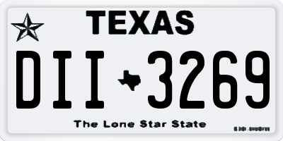 TX license plate DII3269