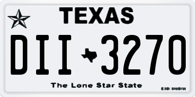 TX license plate DII3270