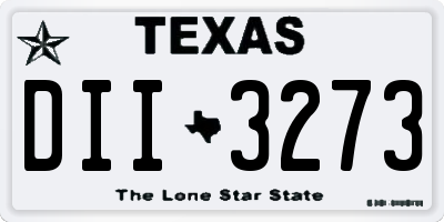 TX license plate DII3273