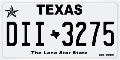 TX license plate DII3275