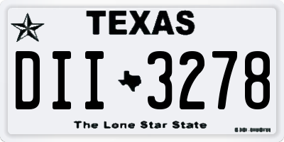 TX license plate DII3278