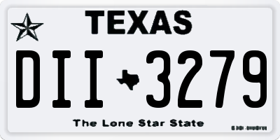 TX license plate DII3279