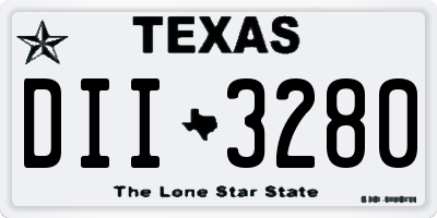 TX license plate DII3280