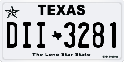 TX license plate DII3281