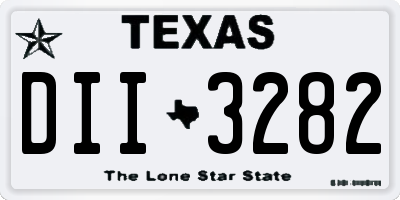 TX license plate DII3282