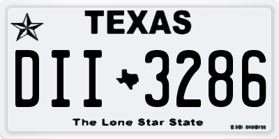 TX license plate DII3286