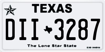 TX license plate DII3287