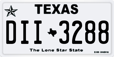 TX license plate DII3288
