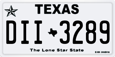TX license plate DII3289