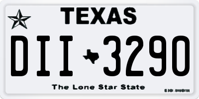 TX license plate DII3290