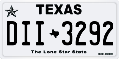 TX license plate DII3292